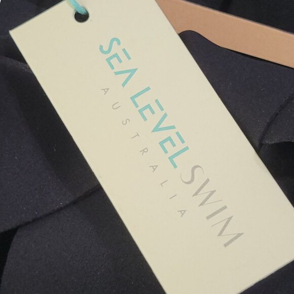 Sea Level Swim Dark Romance Black Plunge Swimsuit W/ Bonded Belt US 6 AUS 10 One - Picture 8 of 12